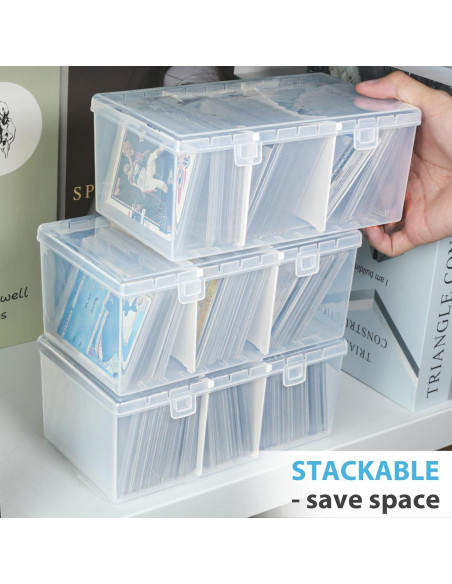 Caja de almacenamiento de tarjetas coleccionables Vowcarol 8.9x11.4x20.3 cm