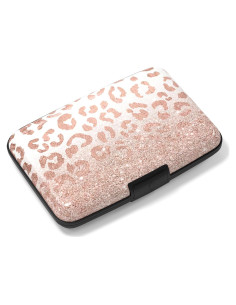 Soporte de Tarjeta de Crédito Rimilak Aluminio Leopardo Rosa