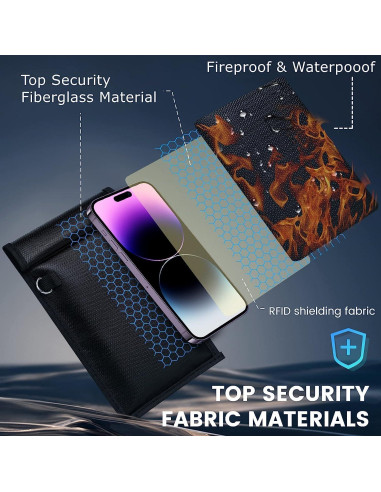 Bolsas Faraday Simket 2 Unidades para Teléfonos y Llaves Auto