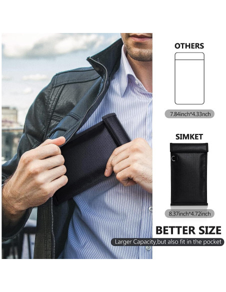 Bolsas Faraday Simket 2 Unidades para Teléfonos y Llaves Auto