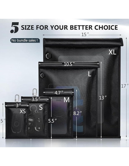 Bolsas Faraday Simket 2 Unidades para Teléfonos y Llaves Auto