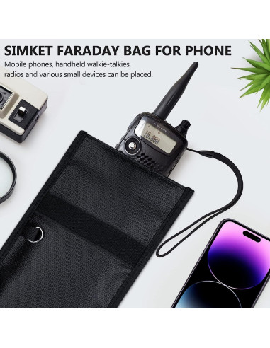 Bolsas Faraday Simket 2 Unidades para Teléfonos y Llaves Auto