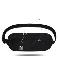 Cinturón de Dinero RFID NovForth Negro - Riñonera Impermeable