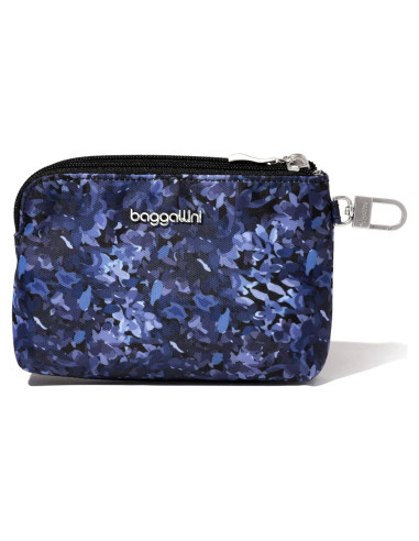 Billetera Pouch RFID Baggallini On the Go Pétalo Índigo