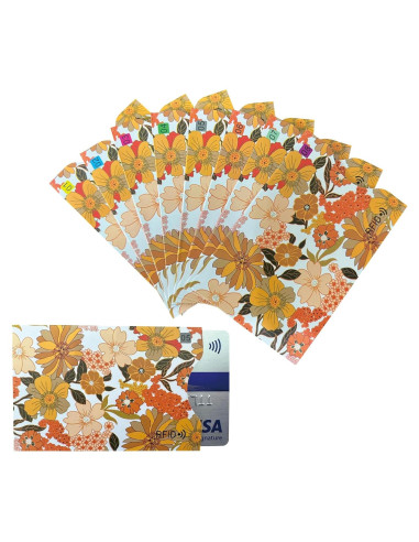 8 Fundas Antirrobo RFID Wenzhou para Tarjetas de Crédito Amarillo