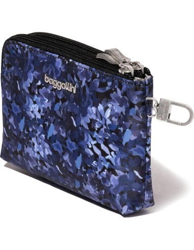 Billetera Pouch RFID Baggallini On the Go Pétalo Índigo