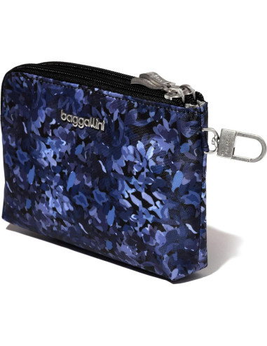 Billetera Pouch RFID Baggallini On the Go Pétalo Índigo