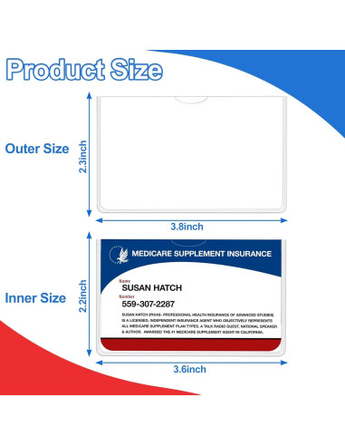 Utron 16 Fundas de Tarjeta de PVC Transparente 9.7x5.8cm