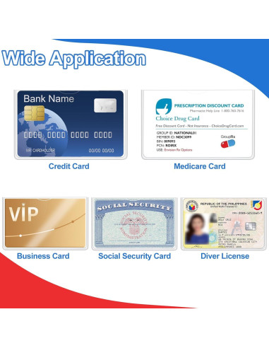 Utron 16 Fundas de Tarjeta de PVC Transparente 9.7x5.8cm