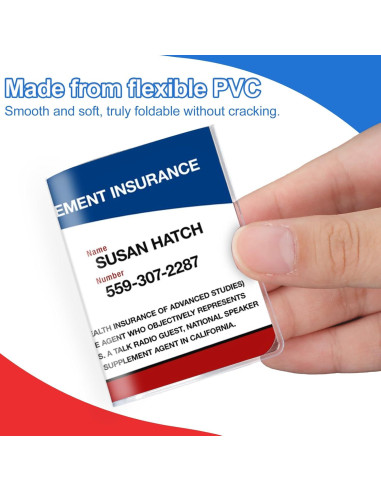 Utron 16 Fundas de Tarjeta de PVC Transparente 9.7x5.8cm