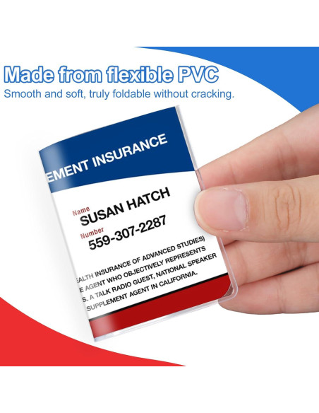 Utron 16 Fundas de Tarjeta de PVC Transparente 9.7x5.8cm