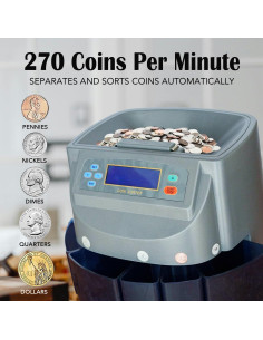 Contador de Monedas TANOSHII con Pantalla LCD - 270 Monedas/min 2