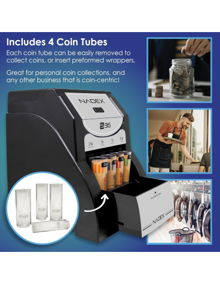 Clasificador de Monedas Automático Nadex 36SE - 200 monedas/min Clasificador de Monedas Automático Nadex 36SE - 200 monedas/min
