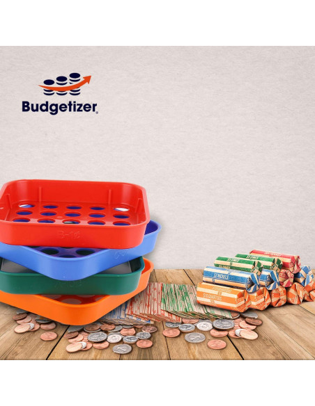 Kit Clasificador de Monedas Budgetizer - 4 Bandejas y 4 Tubos