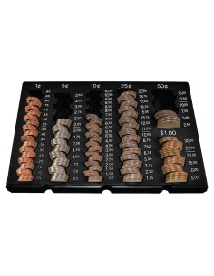 Bandeja de Monedas Sueltas BankSupplies | Negro/Blanco | 6 Denominaciones