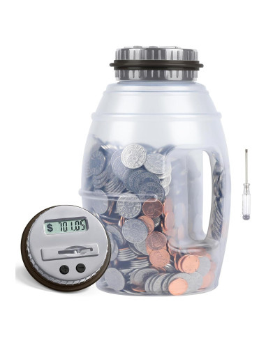 Hucha Digital Vcertcpl X-Large 2.8L con Contador LCD Gris