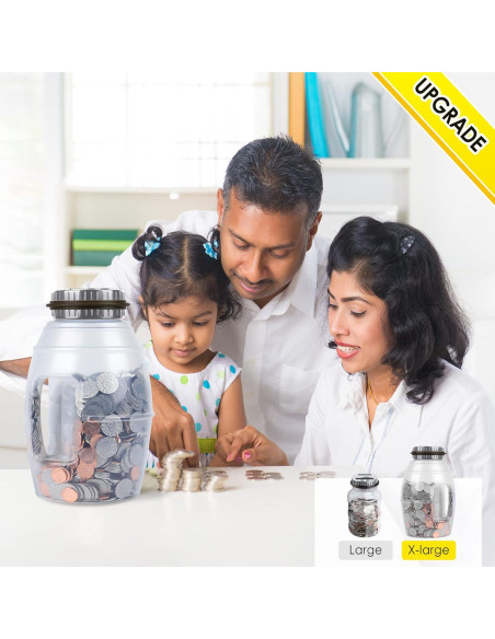 Hucha Digital Vcertcpl X-Large 2.8L con Contador LCD Gris