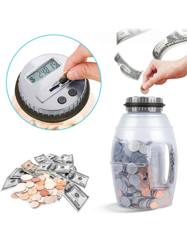 Hucha Digital Vcertcpl X-Large 2.8L con Contador LCD Gris