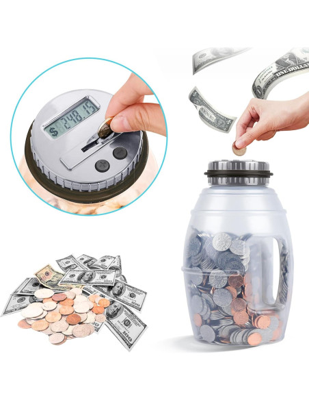 Hucha Digital Vcertcpl X-Large 2.8L con Contador LCD Gris