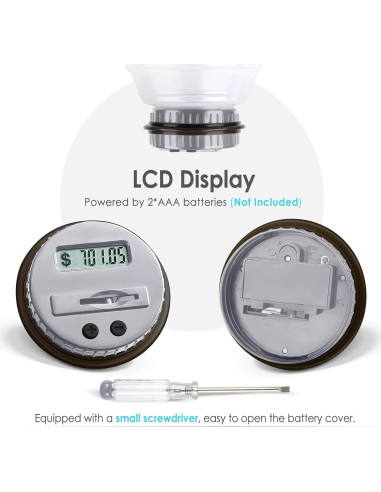 Hucha Digital Vcertcpl X-Large 2.8L con Contador LCD Gris