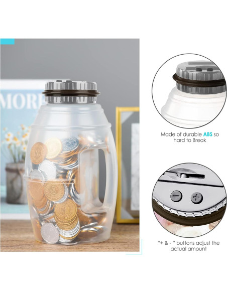 Hucha Digital Vcertcpl X-Large 2.8L con Contador LCD Gris