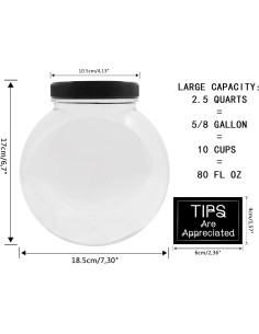 Tarro de Monedas Transparente Mczxon 3.78L con Tapa Ranurada 2