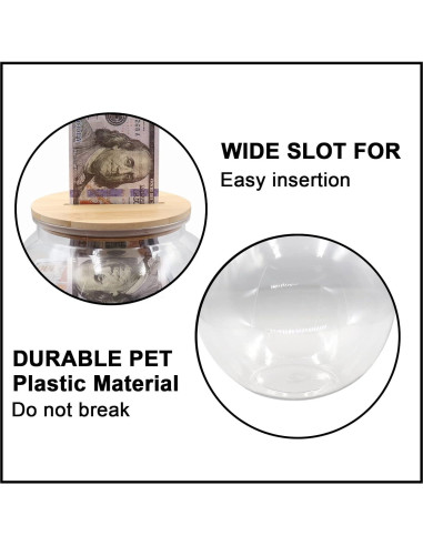 Tarro de Monedas Claro Yamahiko 3/4 Galón con Tapa Ranurada