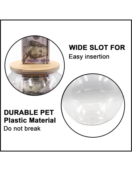 Tarro de Monedas Claro Yamahiko 3/4 Galón con Tapa Ranurada