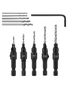 Juego de 5 Brocas Avellanadoras Saipe para Madera y Plástico