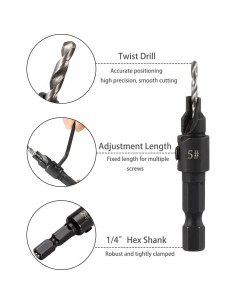 Juego de 5 Brocas Avellanadoras Saipe para Madera y Plástico 2