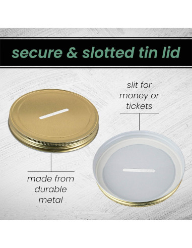 Tarro de Monedas Grande Kitchentoolz 1 Galón con Tapa Dorada