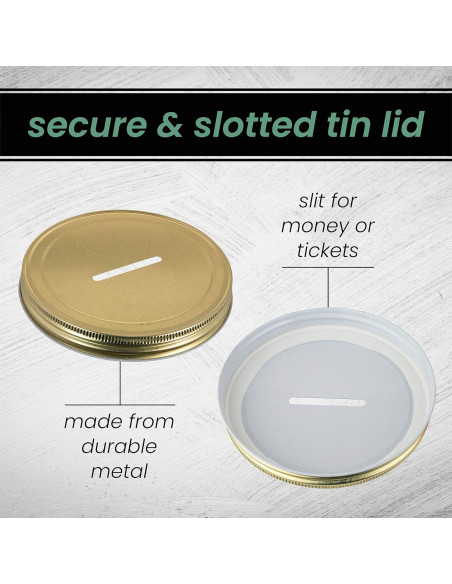 Tarro de Monedas Grande Kitchentoolz 1 Galón con Tapa Dorada
