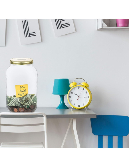 Tarro de Monedas Grande Kitchentoolz 1 Galón con Tapa Dorada