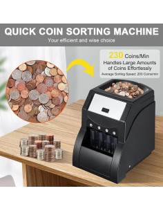 Clasificador de Monedas Genérico 230 monedas/min, 200 monedas 2