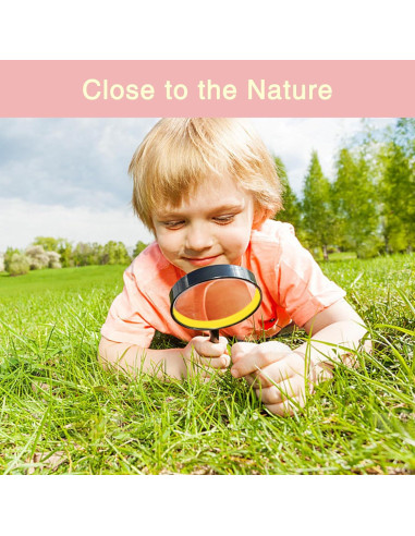 Lupa de Mano ELTVISII 10X 75mm Portátil Amarillo+Verde - 2 Paquetes