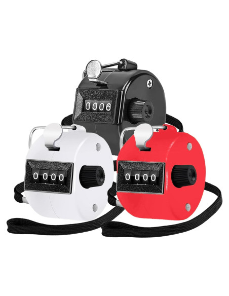 Contador Clicker de Mano TESEAS - Paquete de 3, 4 Dígitos