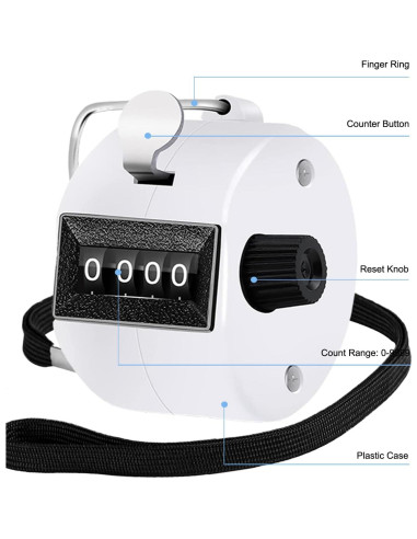 Contador Clicker de Mano TESEAS - Paquete de 3, 4 Dígitos