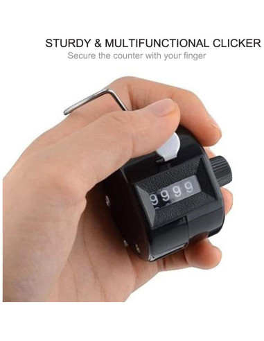 Contador Clicker de Mano TESEAS - Paquete de 3, 4 Dígitos