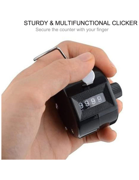 Contador Clicker de Mano TESEAS - Paquete de 3, 4 Dígitos