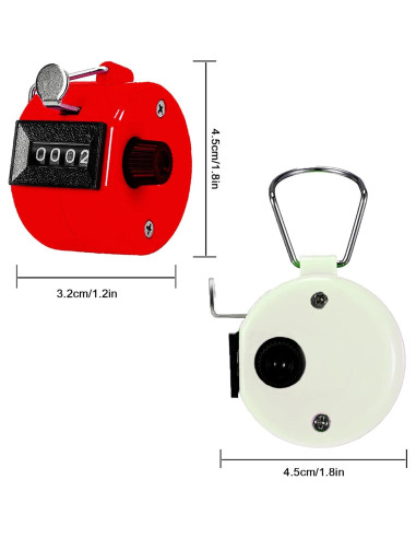 Contador Clicker de Mano TESEAS - Paquete de 3, 4 Dígitos