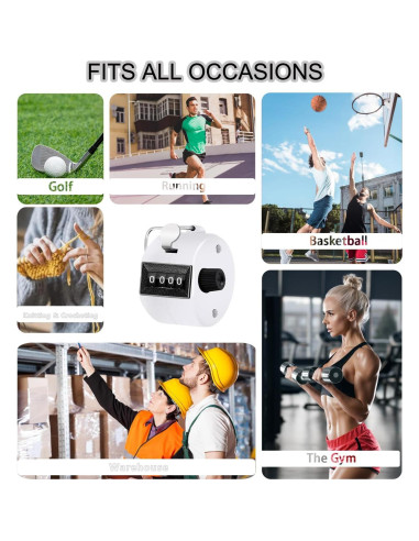 Contador Clicker de Mano TESEAS - Paquete de 3, 4 Dígitos