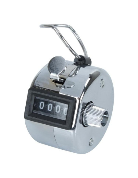 Contador Manual de Metal COSCO 4 Dígitos Plata para Oficina