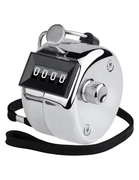 Contador Mecánico Sndperiexam Plateado 4 Dígitos con Caja