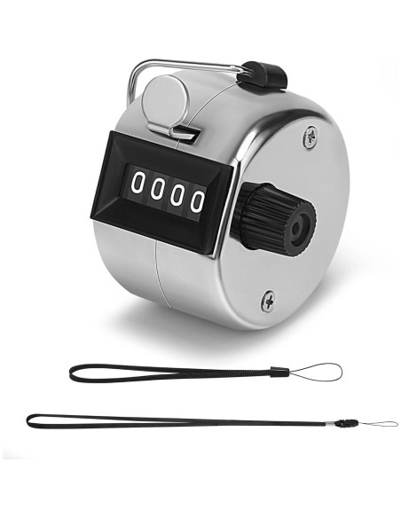 Contador Mecánico Sndperiexam Plateado 4 Dígitos con Caja