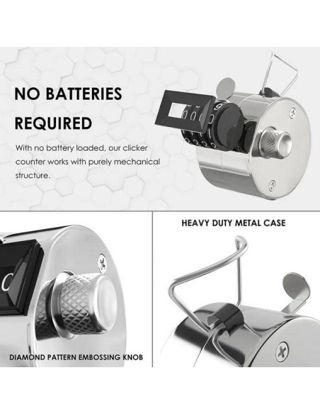 Contador Mecánico Sndperiexam Plateado 4 Dígitos con Caja