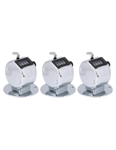 Contador Manual Mecánico Bnineteenteam 3pcs 4 Dígitos Plata