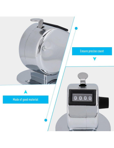 Contador Manual Mecánico Bnineteenteam 3pcs 4 Dígitos Plata