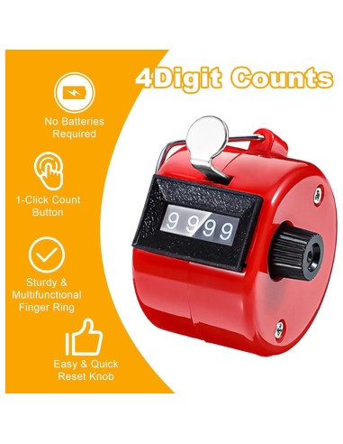 16 Contadores de Clicker de Mano JOUTYFOR 4 Dígitos Coloridos