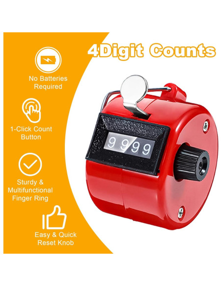 16 Contadores de Clicker de Mano JOUTYFOR 4 Dígitos Coloridos