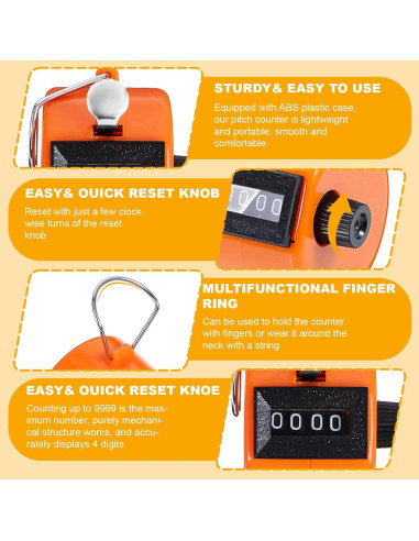 16 Contadores de Clicker de Mano JOUTYFOR 4 Dígitos Coloridos